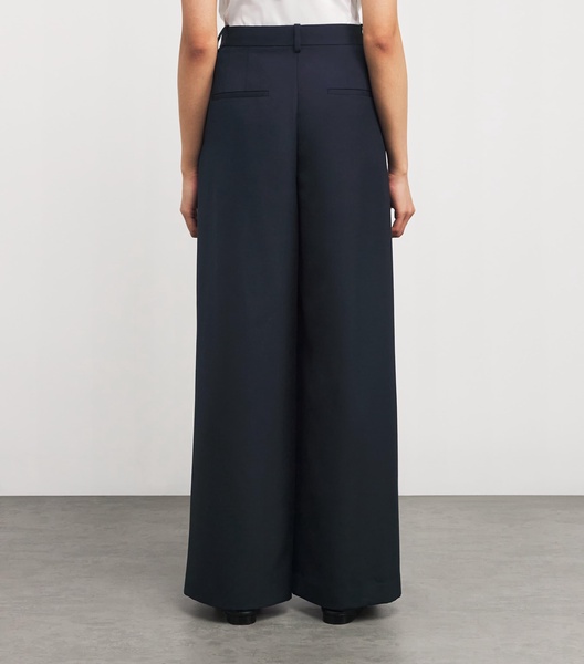 Wool-Blend Pleated Trousers