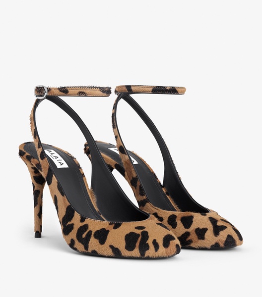 Leopard Print Decollete Pumps 90