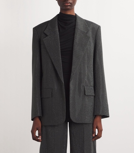 Wool Crystal-Embellished Hotfix Blazer
