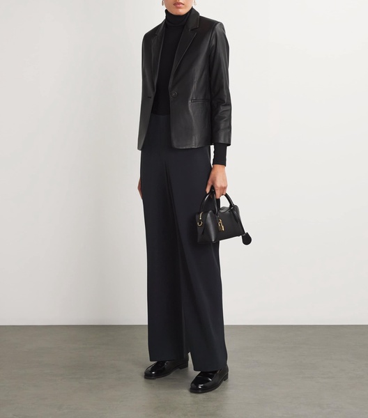 Crepe High-Waist Trousers