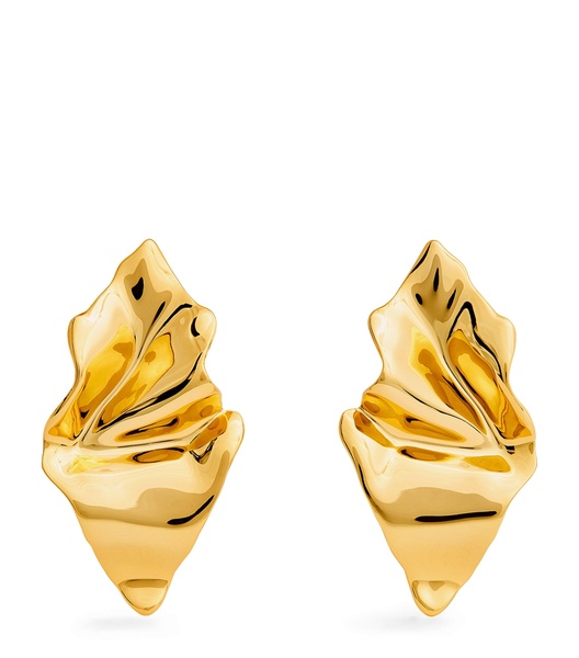 Gold-Plated Crumpled Earrings