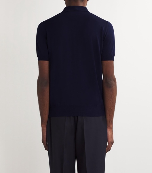 Cotton Ribbed-Trim Polo Shirt