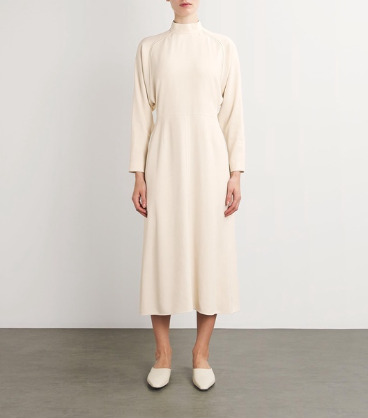 Batwing-Sleeve Midi Dress