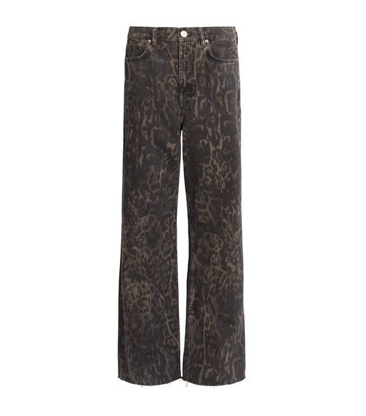 Organic Cotton-Blend Leopard Print Jeans