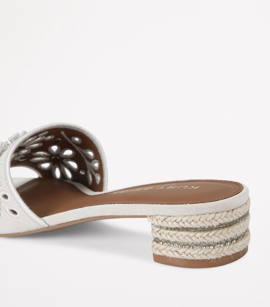 Suede Flower Low Sandals 30