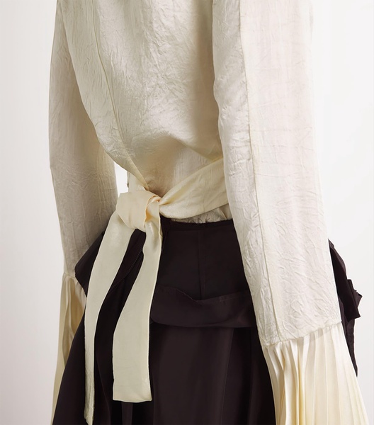 Satin Bell-Sleeve Shirt
