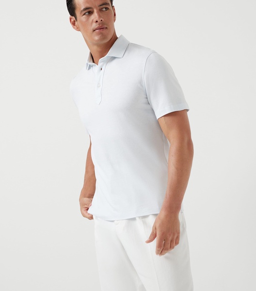 Cotton-Linen Piqué Polo Shirt