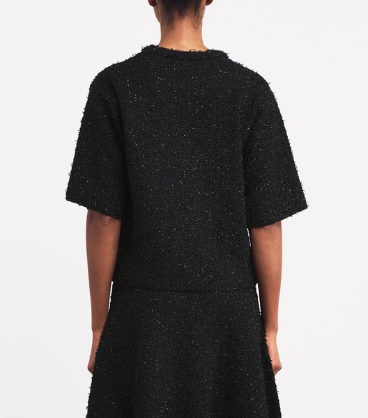 Sequinned Short-Sleeve Sweater