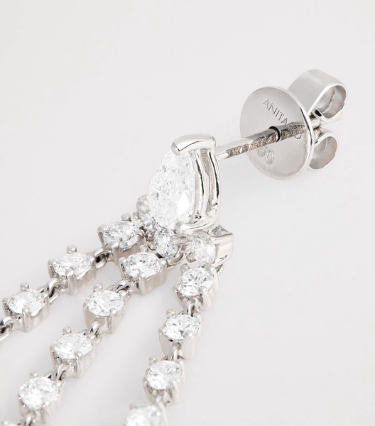 White Gold and Diamond Bianca Double Loop Earring