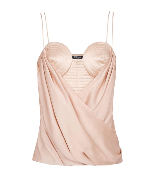 Silk Strappy Bustier Top
