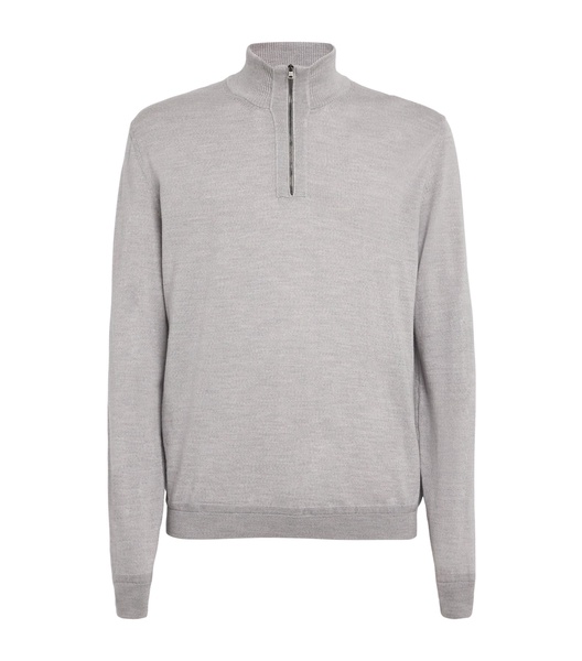Virgin Wool Quarter-Zip Sweater