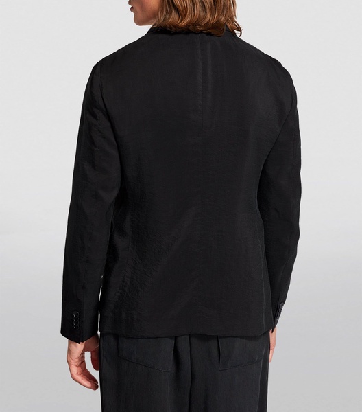 Silk-Blend Single-Breasted Blazer