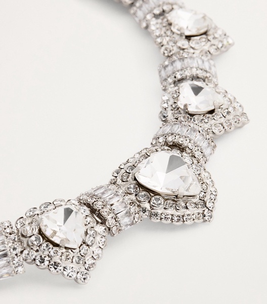 Crystal-Embellished Heart Necklace
