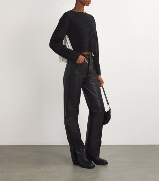 Wool-Cashmere Cropped Sweater