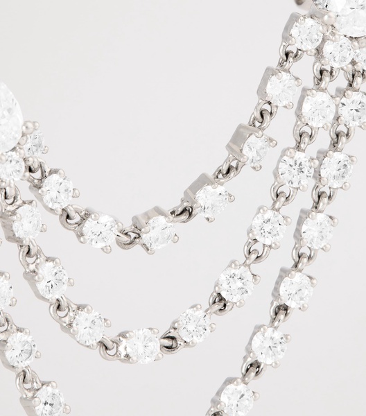 White Gold and Diamond Bianca Double Loop Earring