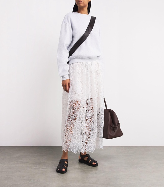 Cotton Crochet Maxi Skirt