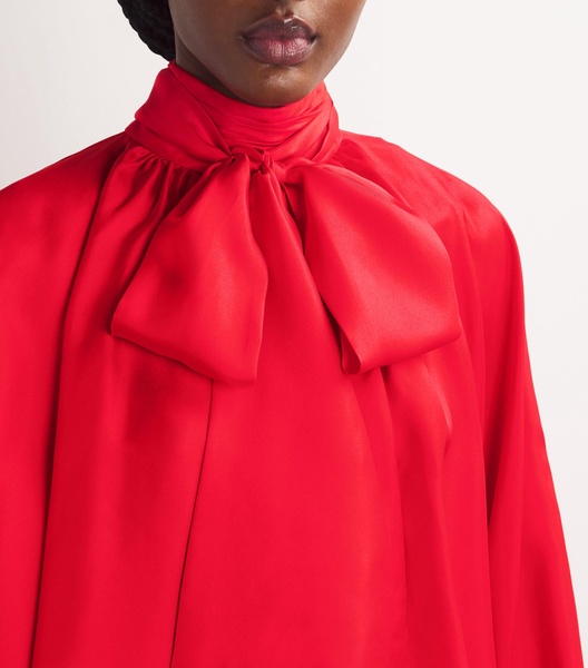 Silk Crush Pussybow Blouse
