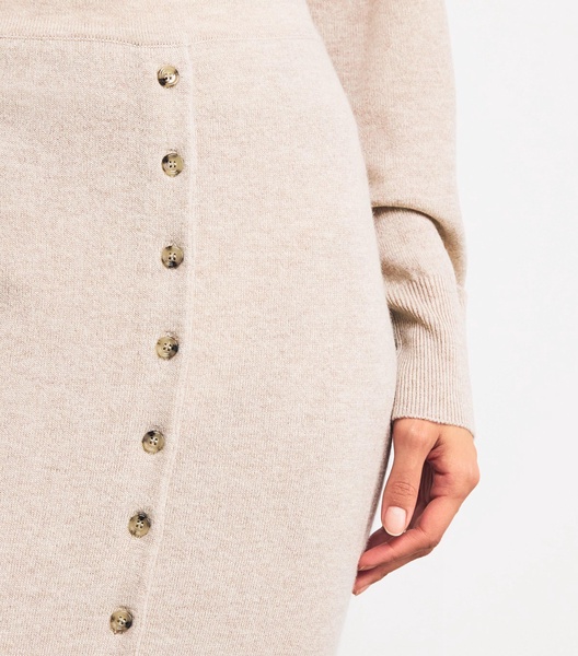 Wool-Cashmere Buttoned Maxi Skirt