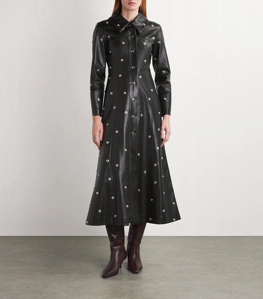 Faux Leather Studded Coat