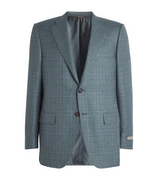 Silk-Cashmere Chequered Blazer