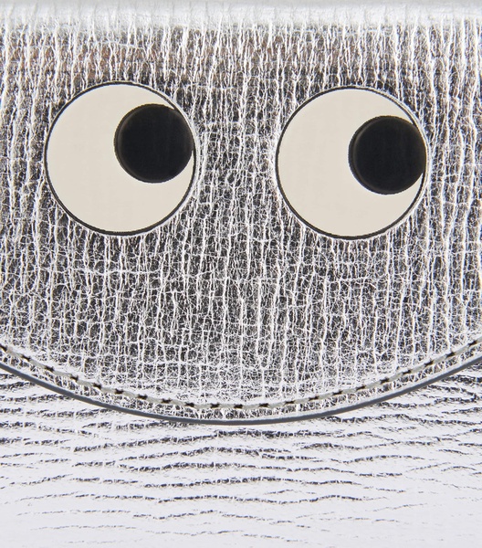 Metallic Leather Eyes Card Holder