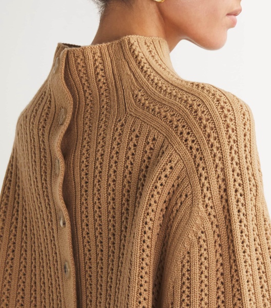 Cropped Back-Buttoned Sweater