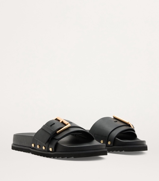 Leather Ellie Stud Slides