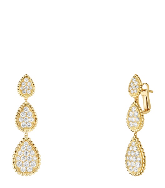 Yellow Gold Serpent Bohème Pendant Earrings