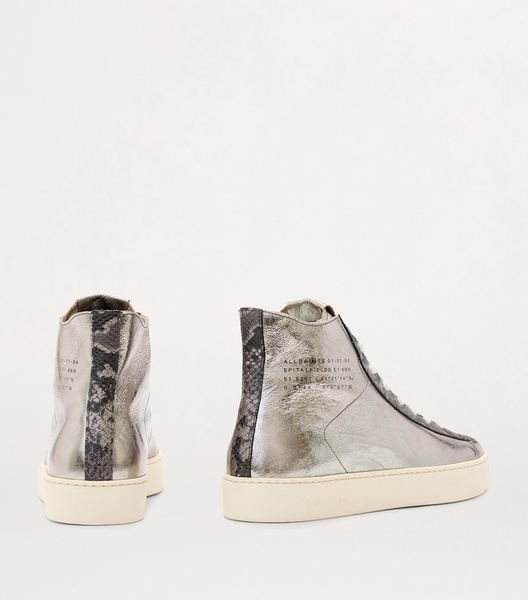 Leather Tana Metallic High-Top Sneakers