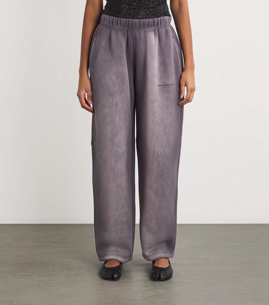 Cotton-Blend Rhinestone-Embellished Sweatpants