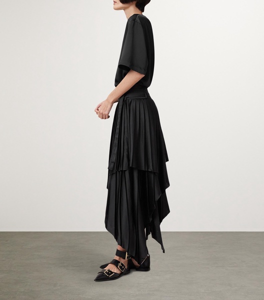 Asymmetric Kat Pleated Skirt