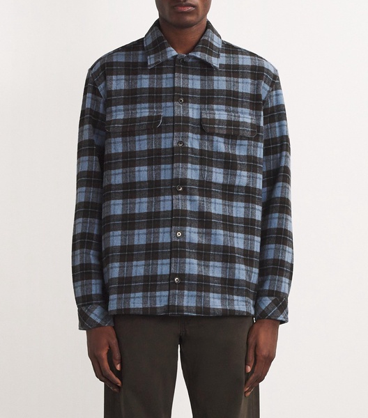 Wool-Blend Check Sacastor Overshirt