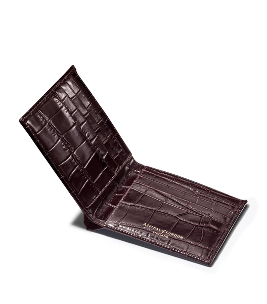 Croc-Embossed Leather Bifold Wallet