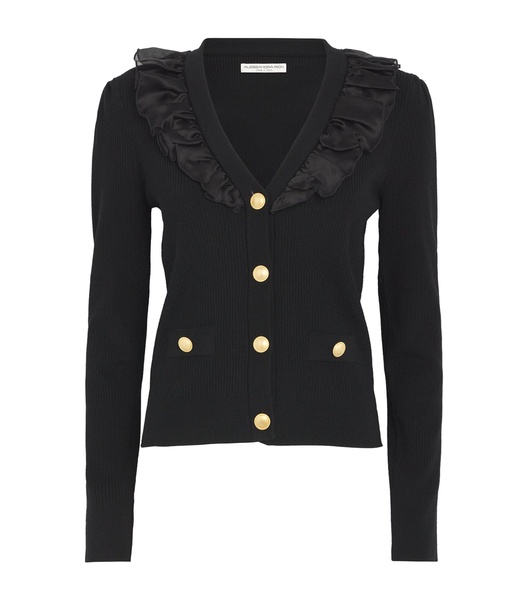 Wool Ruffle-Trim Cardigan