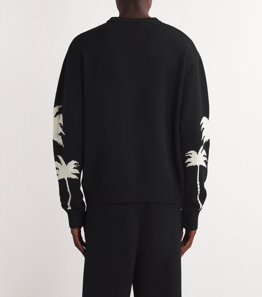 Cotton-Merino Wool Palm Sweater