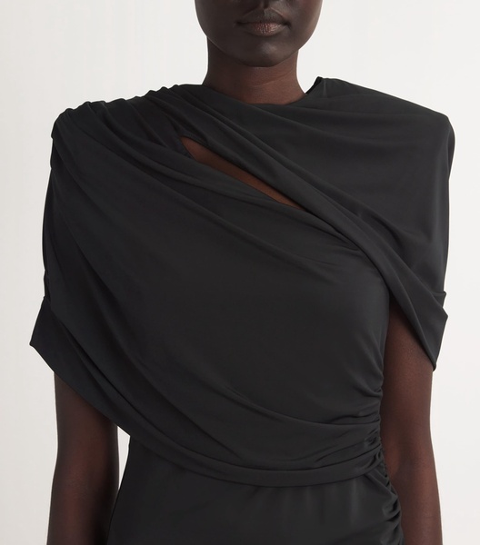 Jersey Draped Midi Dress