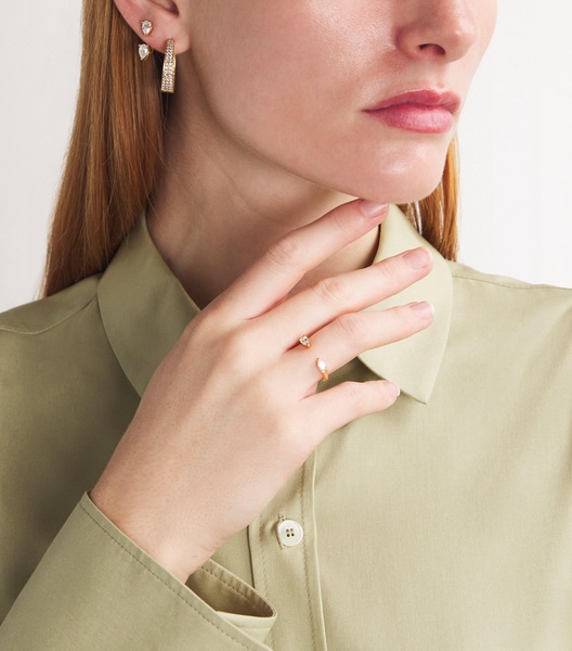 Yellow Gold and Diamond Hoop Earrings