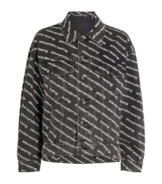 Asymmetric-Hem Logo Print Jacket