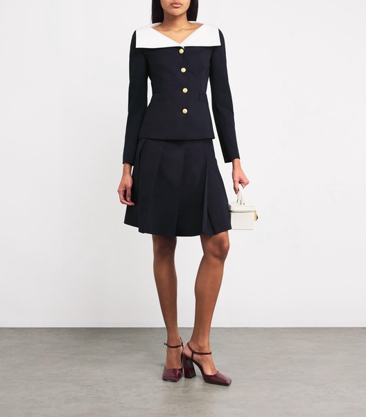 Virgin Wool Mikado-Collar Jacket