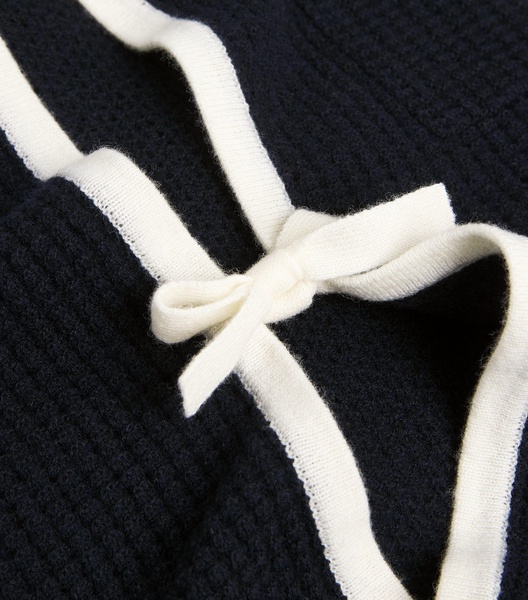 Wool-Cashmere Bow-Front Cardigan