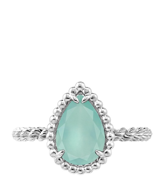 White Gold and Aquaprase Serpent Bohème Ring