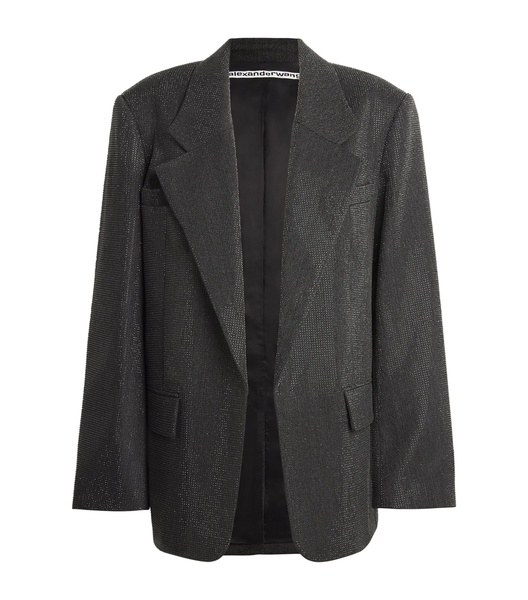 Wool Crystal-Embellished Hotfix Blazer