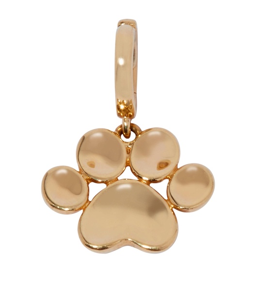 Yellow Gold Paw Print Charm