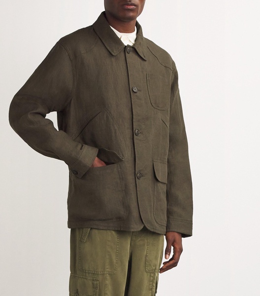 Linen Herringbone Utility Jacket