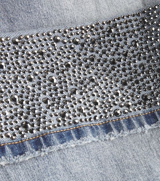 Embellished-Cuff Weezy Jeans