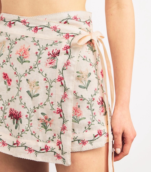 Linen Luna Orquidea Mini Skirt