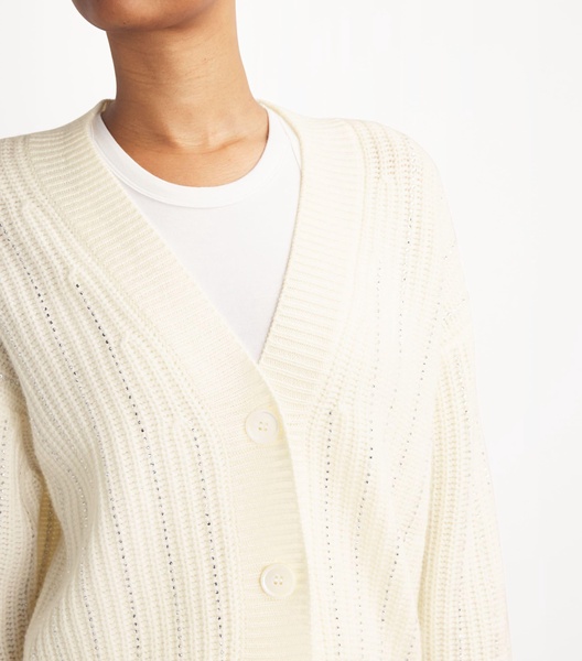 Virgin Wool-Cashmere Embellished Cardigan