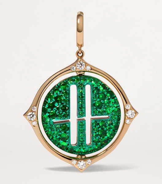x Harrods Yellow Gold, Diamond and Tsavorite My Life in Charms Spinning Charm