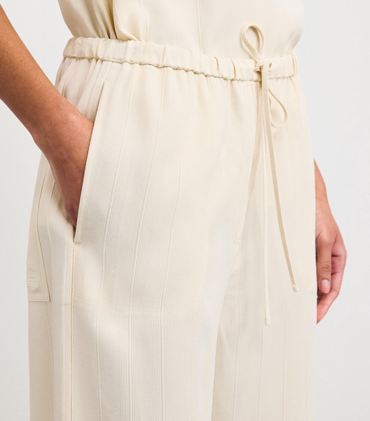 Woven Stripe Drawstring Trousers
