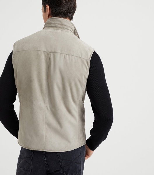 Leather Reversible Padded Gilet